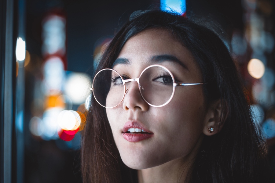 Beautiful asian japanese girl street portraits