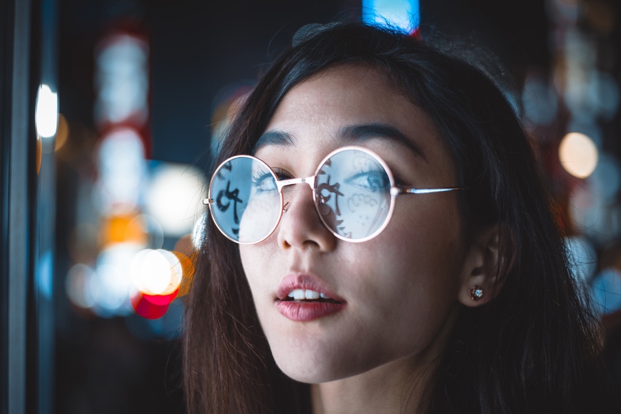 Beautiful asian japanese girl street portraits